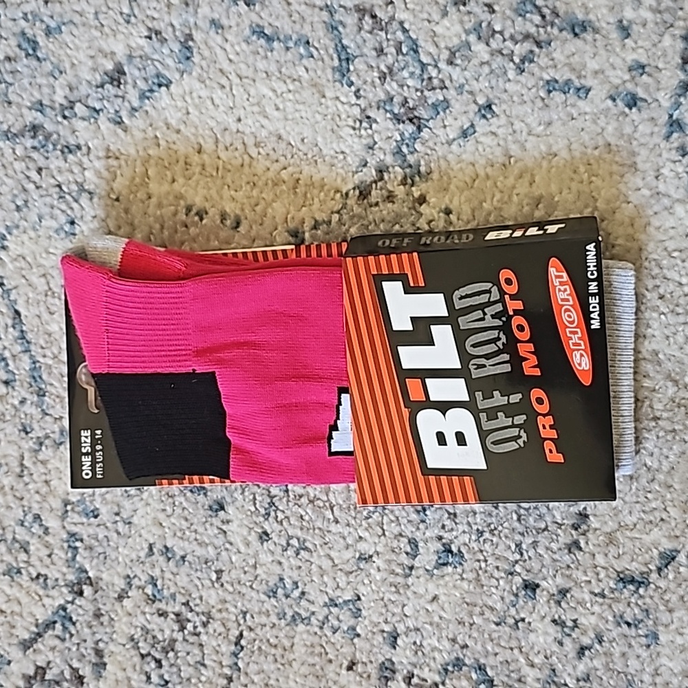 BILT off road PRO MOTO Pink socks, NWT